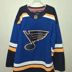 NHL St. Louis Blues Royal Blue Hockey Jersey with Yellow and White NWOT Size 46